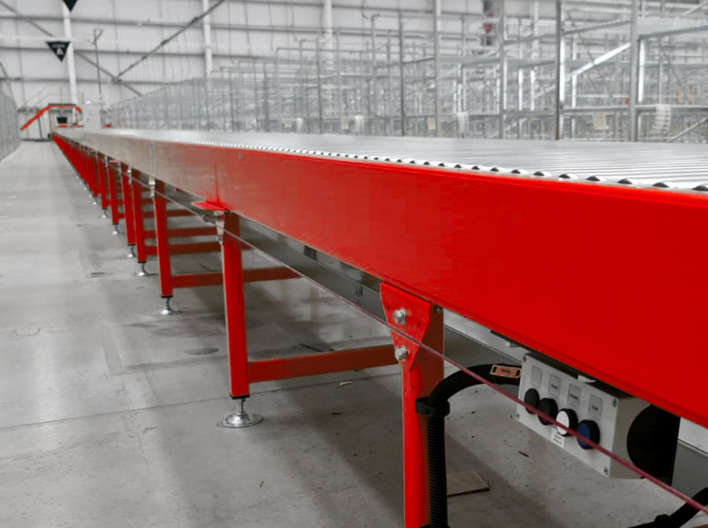 line shaft powered roller conveyor system